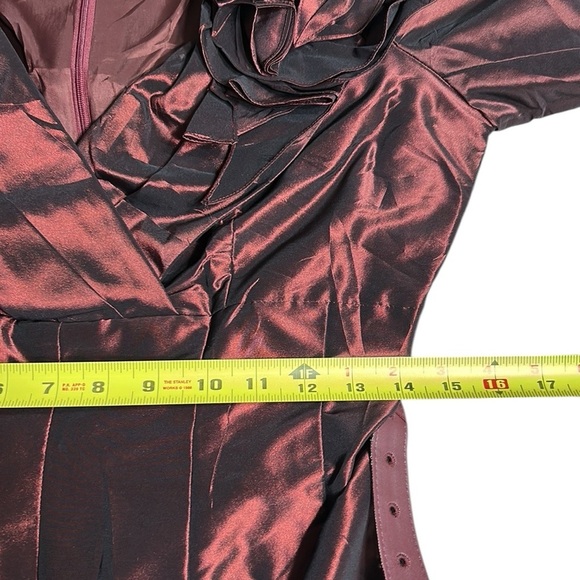 Tery Jon Taffeta shimmer dress by Ricki Freeman  Burgundy ,fit&flare,sz 10 ,EC - Picture 11 of 15